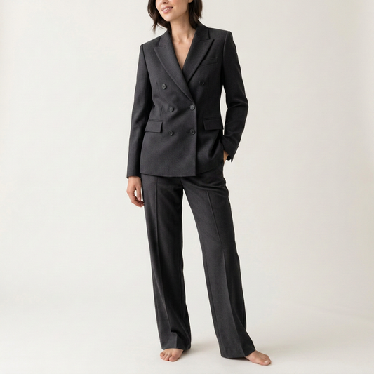 Black Tailored Double-Breasted Blazer