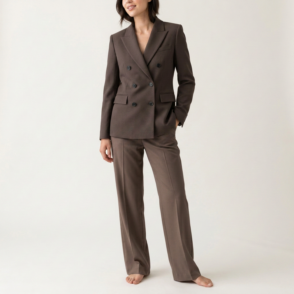 Black Tailored Double-Breasted Blazer