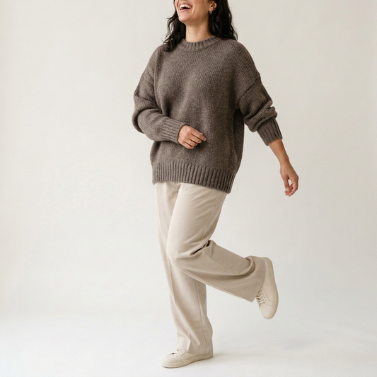 Charcoal Oversized Knit Sweater