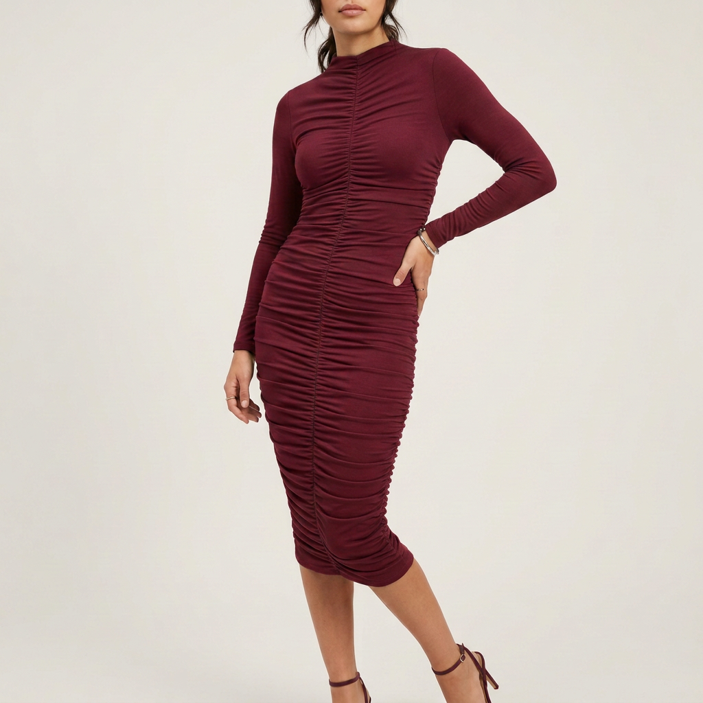 Emerald Green Ruched Bodycon Dress