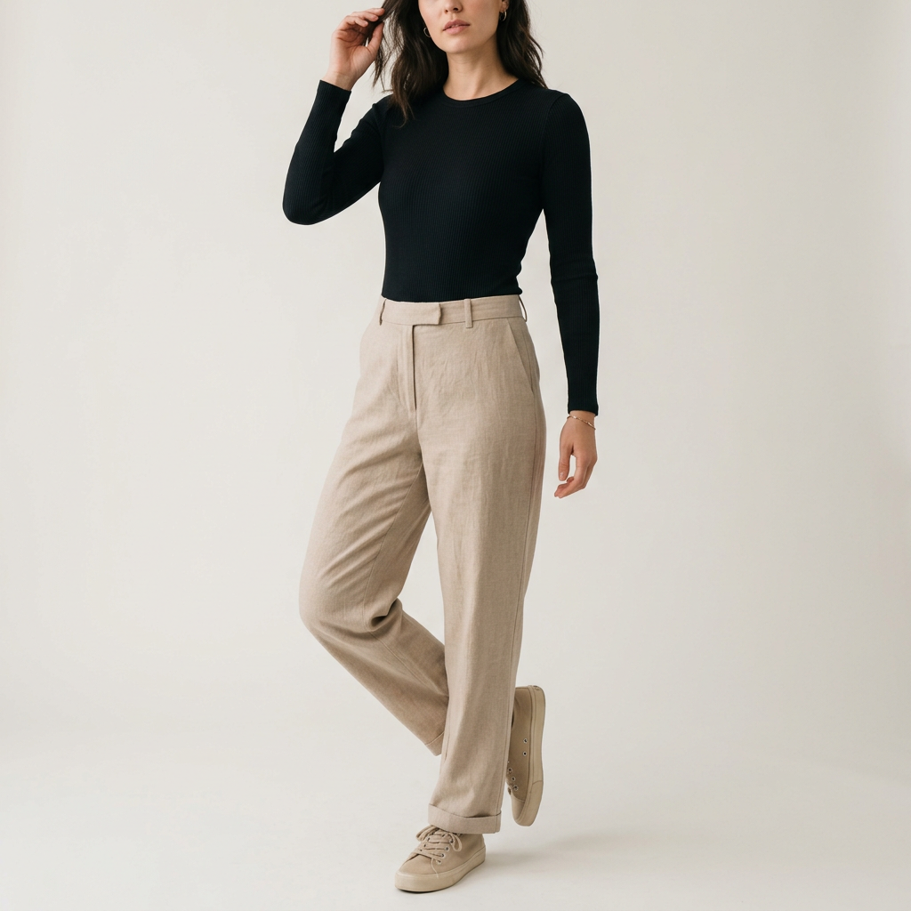 Black Ribbed Long-Sleeve Bodysuit