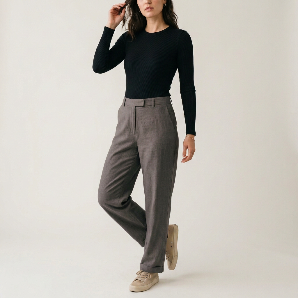 Black Ribbed Long-Sleeve Bodysuit