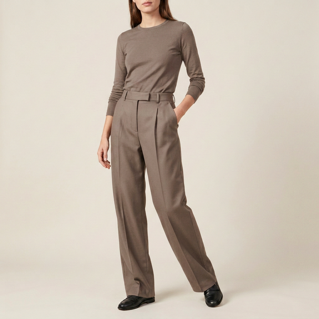 Black Tailored Wide-Leg Trousers