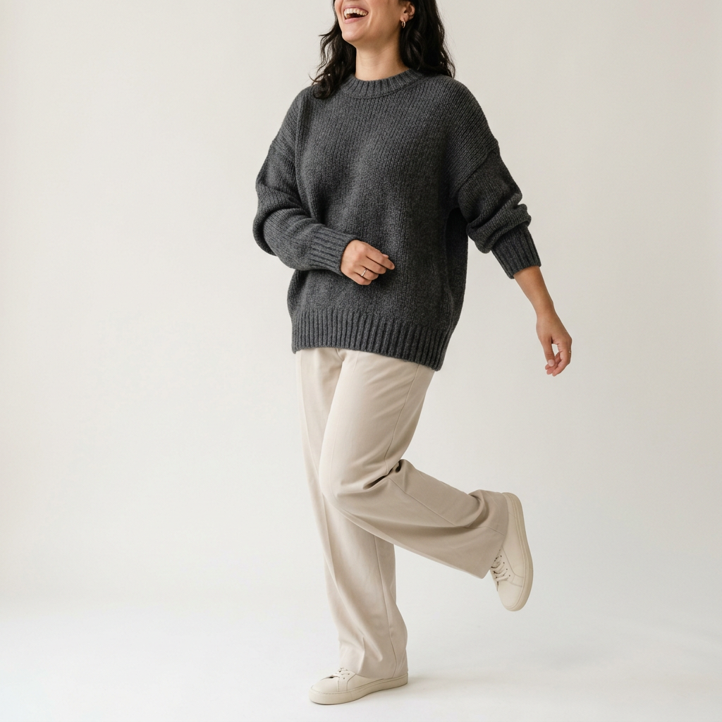 Charcoal Oversized Knit Sweater