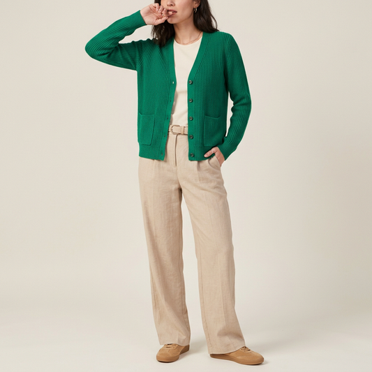 Emerald Ribbed Knit Cardigan