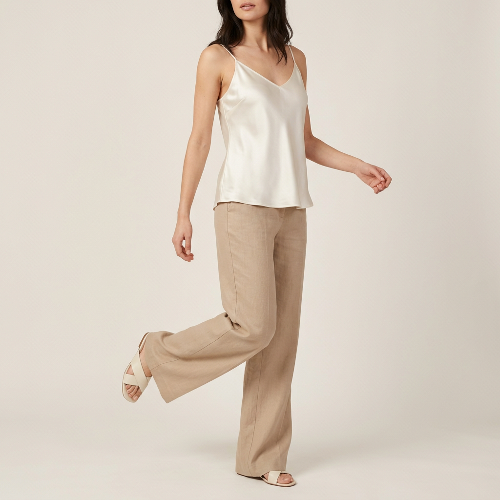Ivory Satin Cami Blouse
