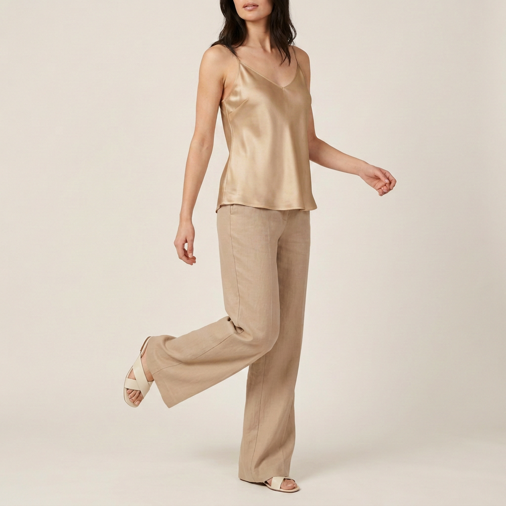 Ivory Satin Cami Blouse